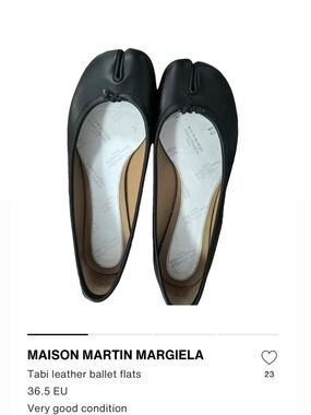 Maison Martin Margiela Black Tabi Split-Toe Ballet Flats